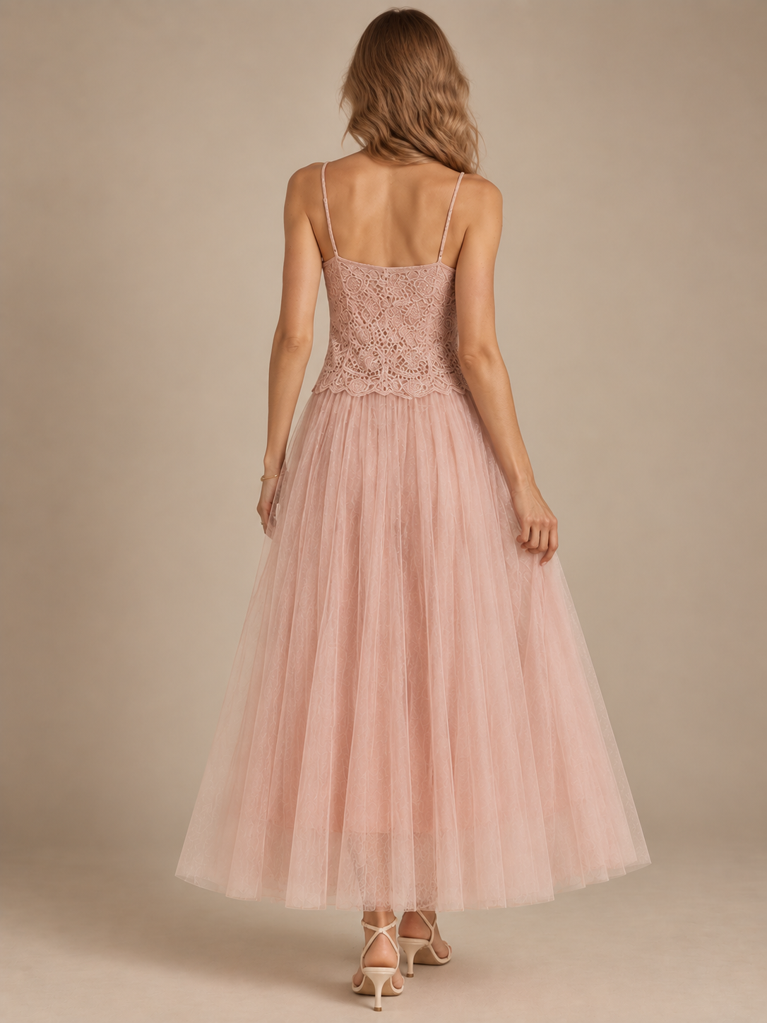 Élodie Mesh Lace Slip Dress