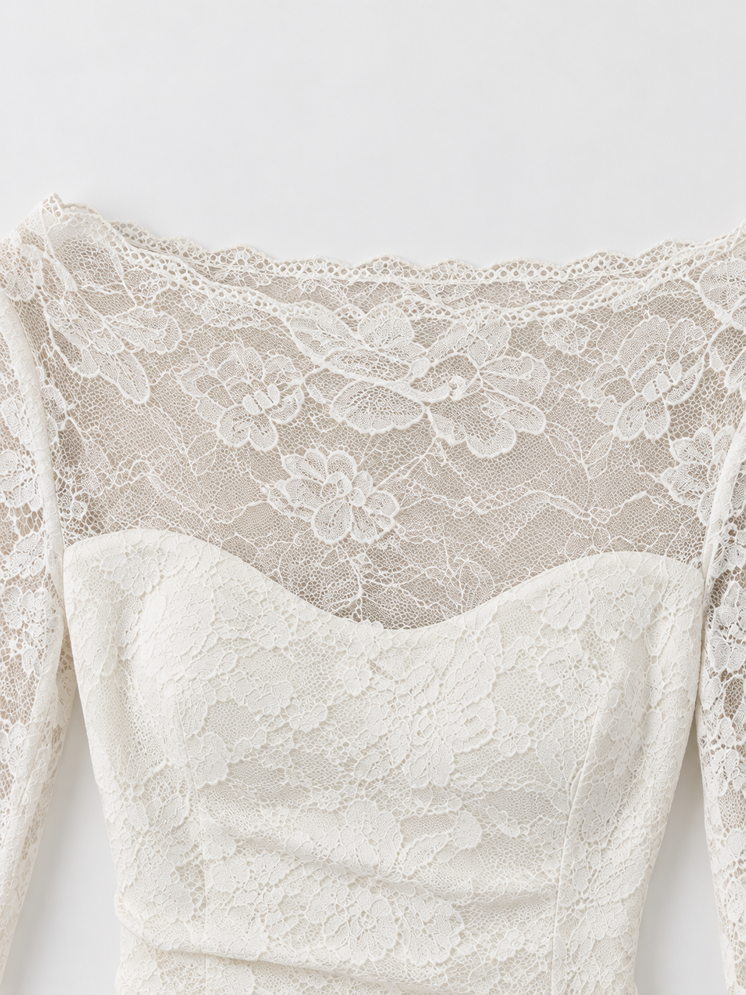 Ivory Grace Off-Shoulder Lace Gown